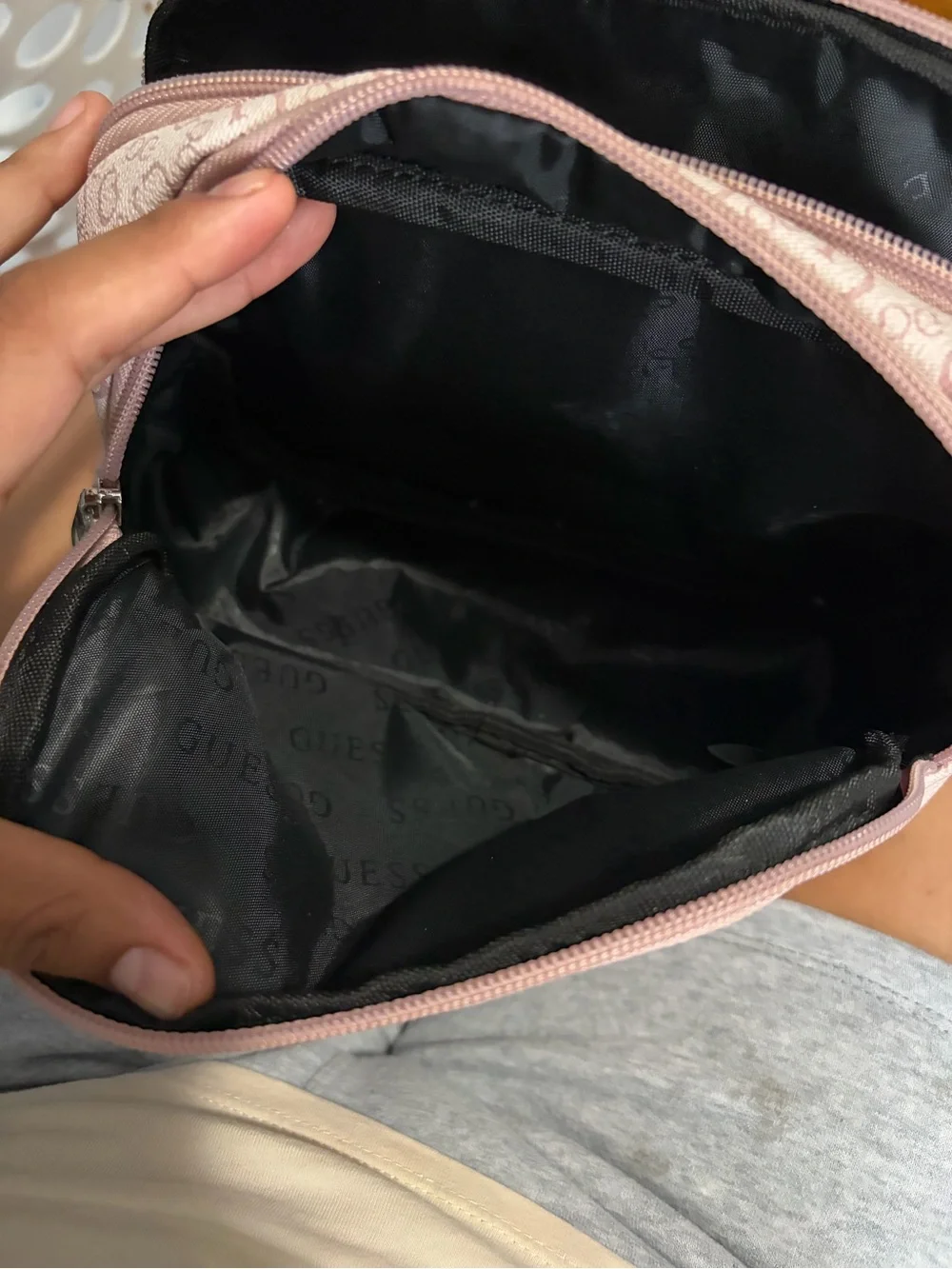 GUESS Blush Pink Monogram Cosmetic Case